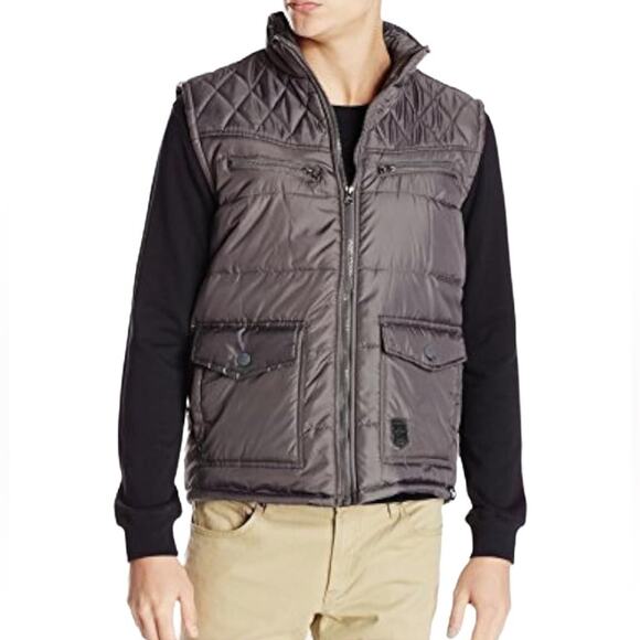 SOUTHPOLE Quilted Utility Vest Men XL Gray Puffer Basic Outdoor Gorpcore Unisex - Picture 1 of 13